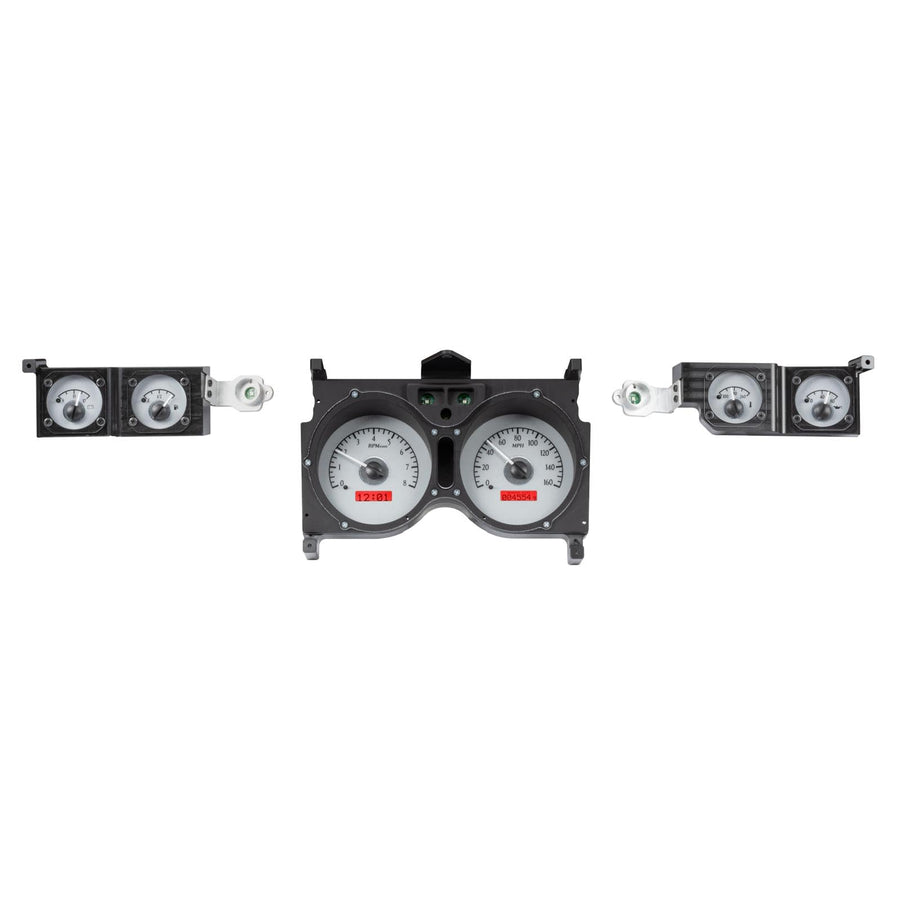 Chevy Chevelle / Monte Carlo 1973-77 VHX System, Silver Alloy Style Face, Red Display