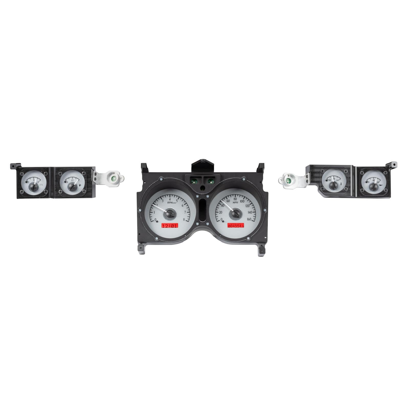 Chevy Chevelle / Monte Carlo 1973-77 VHX System, Silver Alloy Style Face, Red Display
