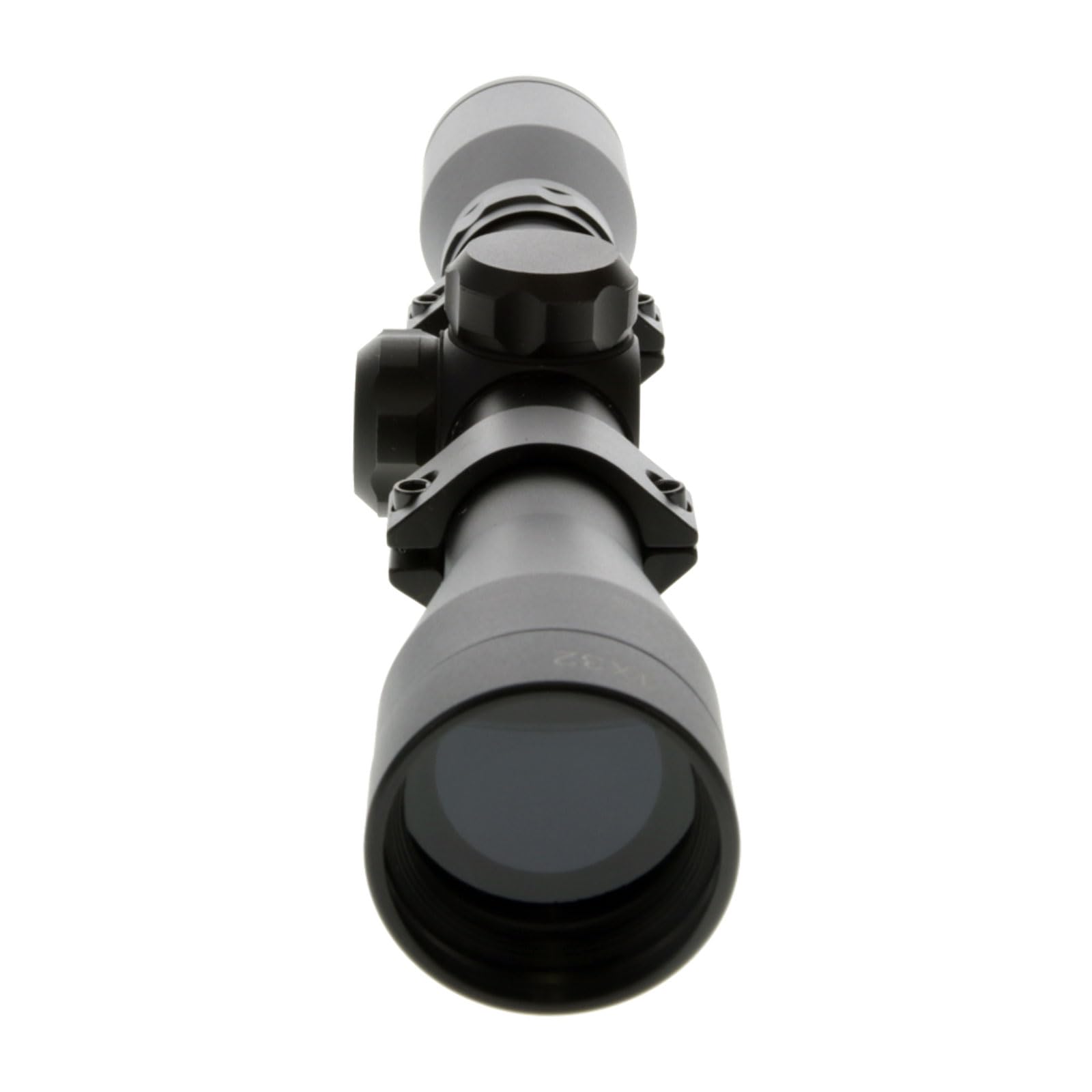 BUCKLINE TRUGLO Tactical Hunting Shooting Durable Waterproof Fogproof 1" Aluminum Tube Riflescope with 3/8" Rimfire Dovetail Mount Rings & Elastic Lens Covers Included, 4 x 32mm, Duplex Reticle