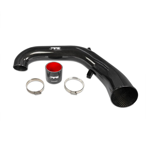 PPE Zilla Carbon Fiber Twill Weaved Intake Tube Compatible with 2020-2024 GM 1500 3.0L Diesel Engines Silverado Sierra 115020360