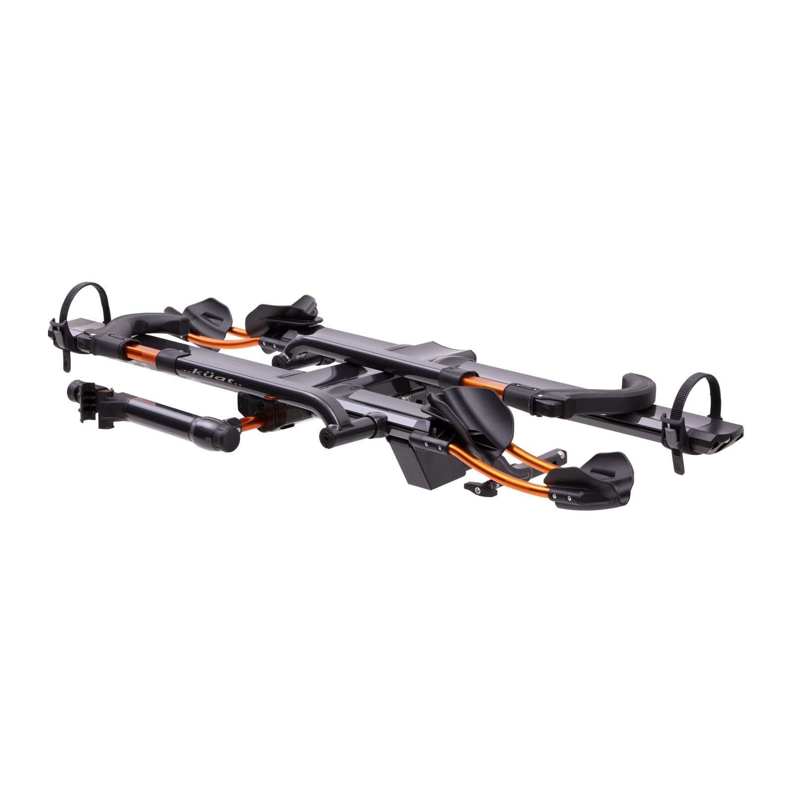 2-Bike Hitch Rack KUAT NV 2.0-1.25" | Robust 2-Bike Rack with Trail Doc for Riders & Cyclists | Rugged All-Metal Construction | E-Bike Compatible | Easy Installation, Gray Metallic/Orange Anodize