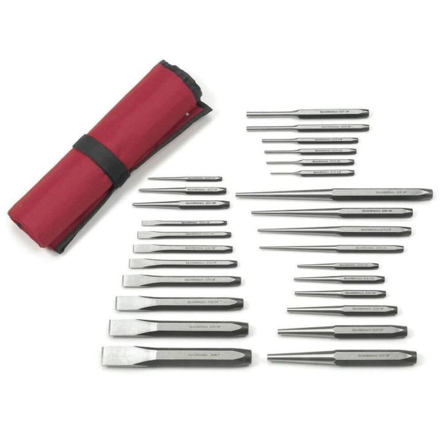 27 Piece GEARWRENCH Large Chrome Punch & Chisel Set | 82306