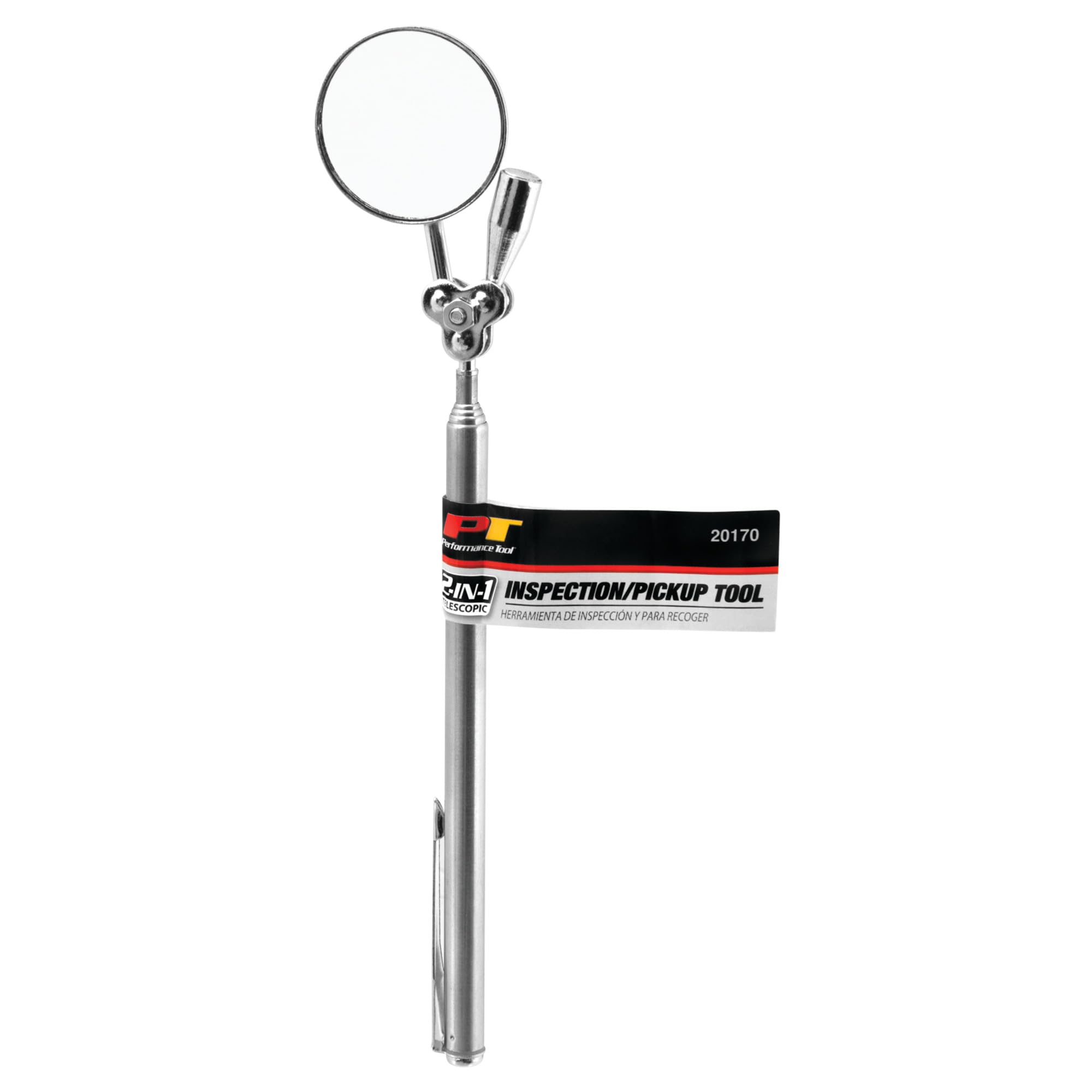 1-1/8-Inch Performance Tool 20170 2-in-1 Inspection Mirror & Pickup Tool (3lbs) - Perfect for Automotive and Industrial Applications