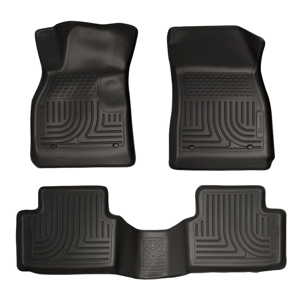 Husky Liners Floor Mats Weatherbeater | Fits 2013-2015 Chevrolet Malibu; 2016 Chevrolet Malibu Limited | Front & 2nd Row, 3-pc Black - 98191