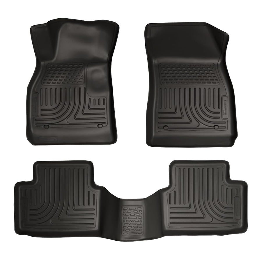 Husky Liners Floor Mats Weatherbeater | Fits 2013-2015 Chevrolet Malibu; 2016 Chevrolet Malibu Limited | Front & 2nd Row, 3-pc Black - 98191