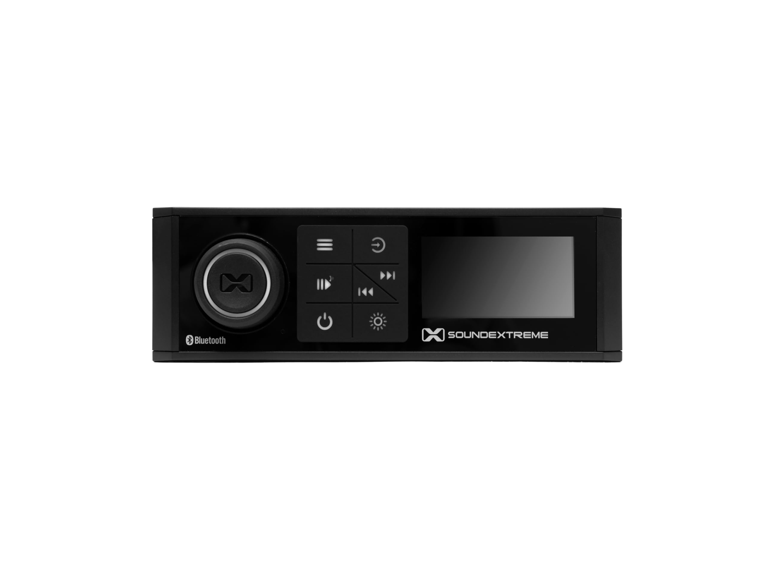 Marine AM/FM Stereo Receiver by ECOXGEAR SoundExtreme 200-Watt Waterproof Bluetooth Powersports with Built-in 4 Zone LED Controller (Single DIN Style)