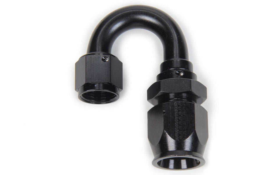 Fragola Fitting, Race-Rite Hose End, PTFE Hose, 180 Degree, 10 an Hose to 10 an Female, Swivel, Aluminum, Black, Each