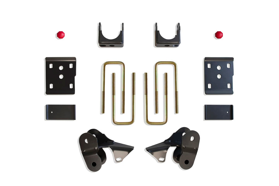 Part# 303440 MaxTrac SUSPENSION'S is A 4" Rear FLIP KIT Including AXLE RELOCATORS, Hangers, Bump Stops & Spring Plates