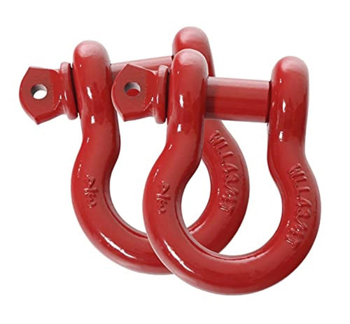 Recovery Shackle Overland Vehicle Systems 3/4" 4.75 Ton Red - Sold in Pairs