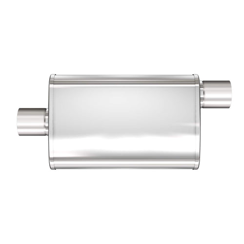 Performance MagnaFlow Exhaust Muffler 13259: 3"/3" Inlet/Outlet, 4x9x18" Oval, Stainless Steel, Satin Finish