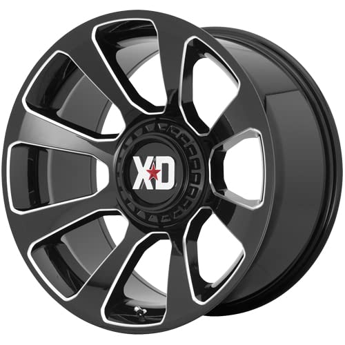 Xd854 Wheels Reactor Gloss Black Milled Wheel with Alloy Steel (20 x 9. inches /5 x 110 mm, 18 mm Offset)