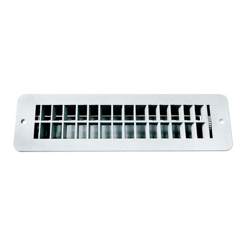 Plastic Floor Register RV Designer H850 with Damper, 12 inch x 3-1/2 inch, White, Interior Hardware