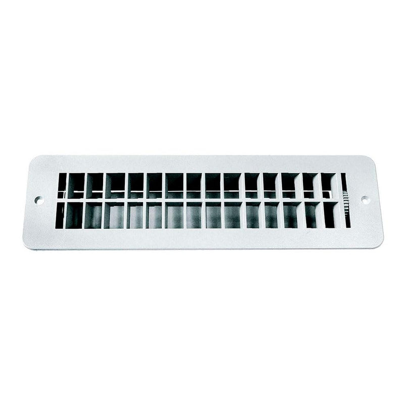Plastic Floor Register RV Designer H850 with Damper, 12 inch x 3-1/2 inch, White, Interior Hardware