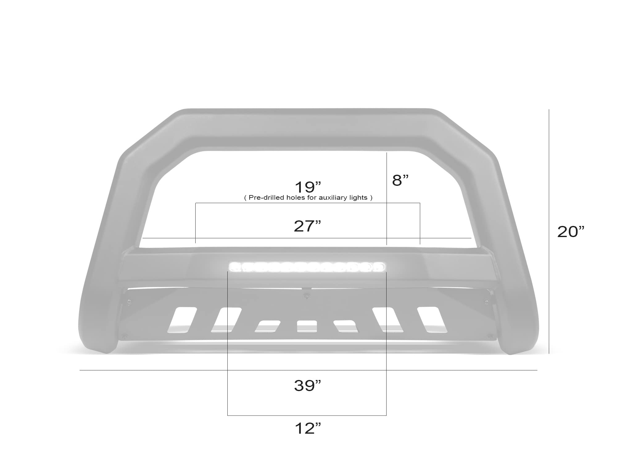 AR-T Series LED Bull Bar Armordillo USA - Matte Black Fits 2007-2021 Toyota Tundra / 2008-2021 Sequoia