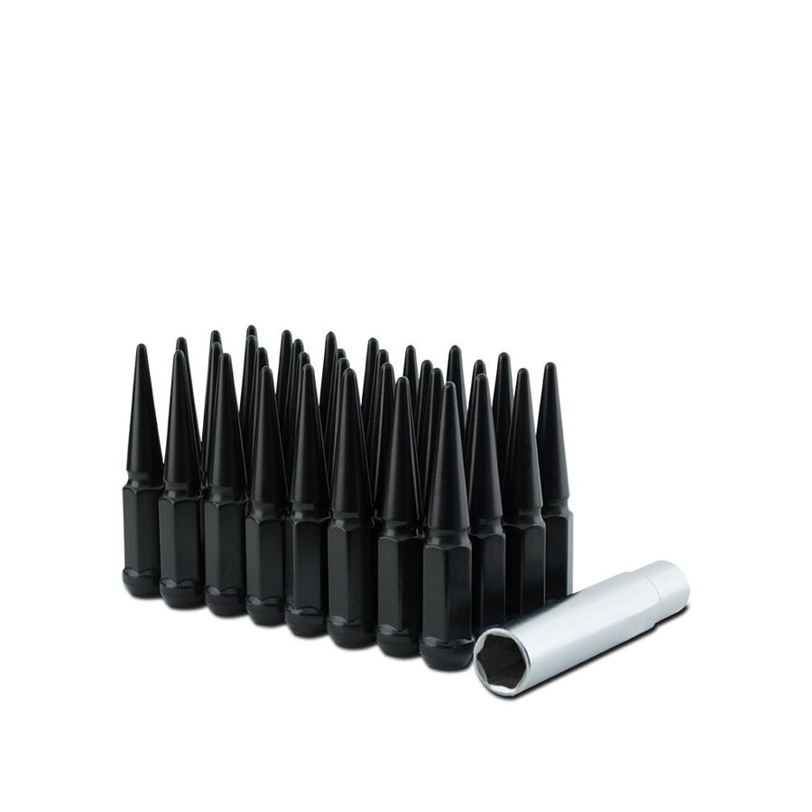 Spiked Metal Lugz Lugz Black 9/16" Thread 4.4" Overall Length kit Contains 20 Lugs & 1 Key