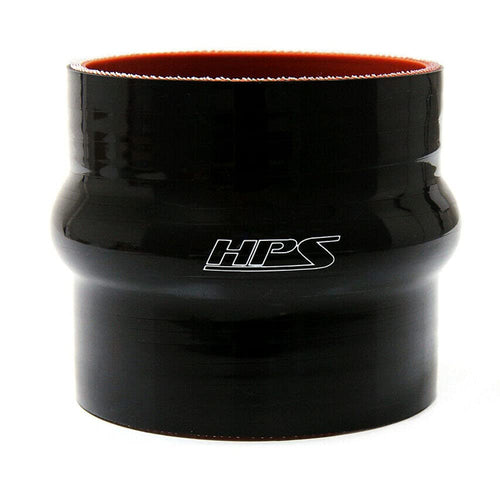 HPS Silicone High Temperature HTSHC-125-L4-BLK 4-ply Reinforced Straight Hump Coupler Hose, 90 PSI Maximum Pressure, 4" Length, 1.25" ID, Black