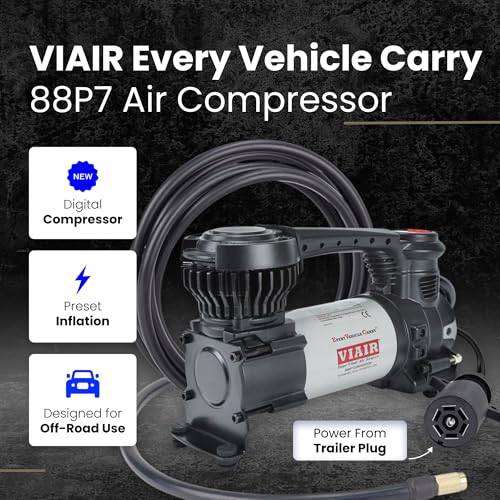 Digital VIAIR EVC88P7 - Portable Air Compressor Tire Inflator for Car, Truck, SUV & RV | Preset Automatic Shut Off Feature | 7-Way Trailer Connector Plug