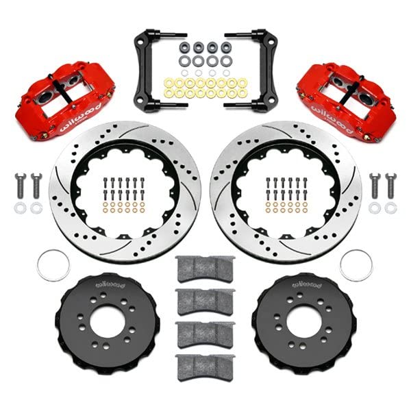Wilwood Superlite Narrow 6R Front Hat Kit 14.00 Drilled Red 1964-1970 Ford Mustang w/DSE Suspension
