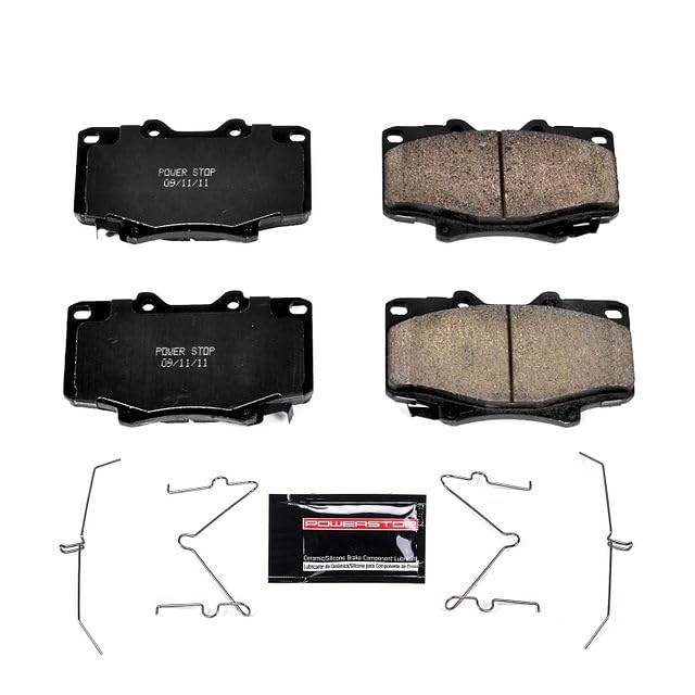 Power Stop Z23-502 Z23 Evolution Sport Carbon Fiber Infused Ceramic Brake Pads with Hardware For Lexus LX450 1996-1997, Toyota Land Cruiser 1991-1997 [Model Specific]