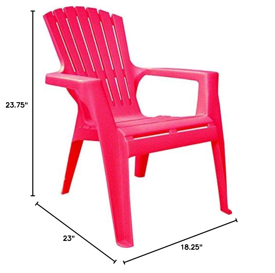 Kids Adirondack Chair Adams 8460-26-3731, 23-3/4 in H x 18-1/4 in W x 23 in D, 100% Polypropylene, Cherry Red