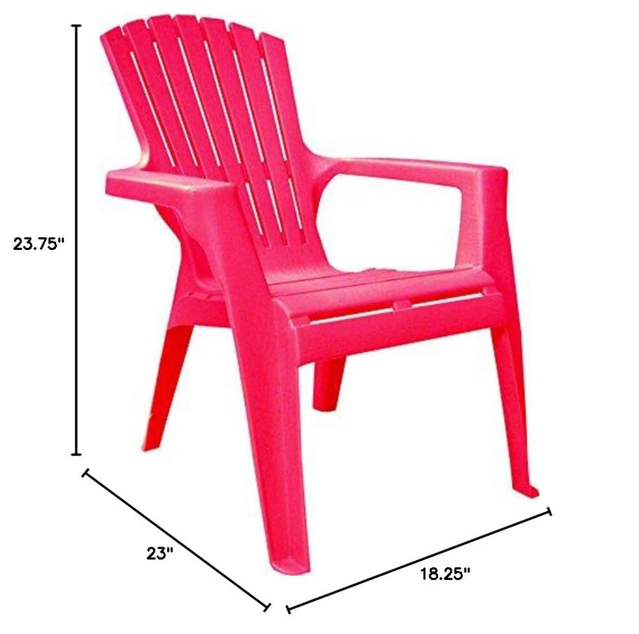 Kids Adirondack Chair Adams 8460-26-3731, 23-3/4 in H x 18-1/4 in W x 23 in D, 100% Polypropylene, Cherry Red