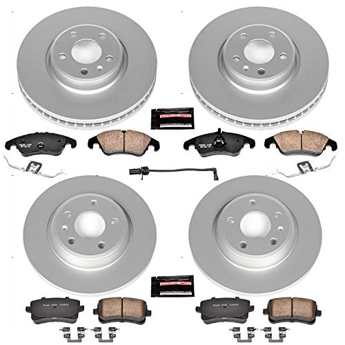 Power Stop Front & Rear CRK6134 Geomet® Coated Brake Kit and 1 Front Sensor Wire