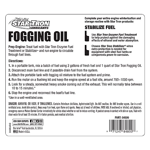 Deep Penetrating STAR BRITE Fogging Oil – Maximum Engine Protection from Rust & Corrosion - 128 OZ Gallon (084800)