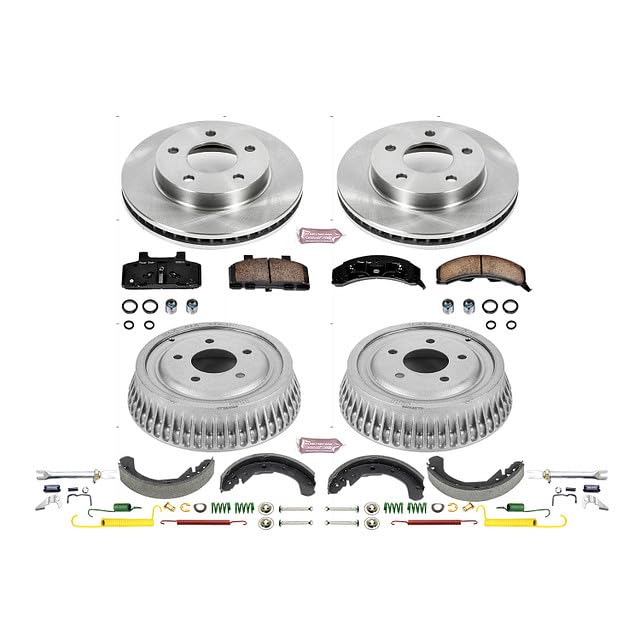 Power Stop KOE15084DK Front and Rear Replacement Brake Kit-OE Brake Drums & Ceramic Brake Pads For Buick LeSabre, Cadillac DeVille, Oldsmobile 98, Pontiac Bonneville [Model Specific]