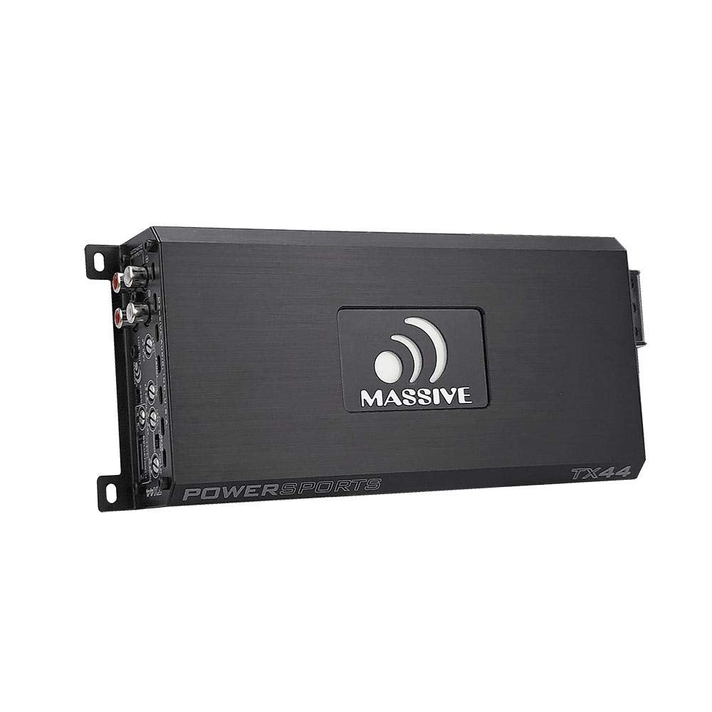 Bluetooth Marine Amplifier Massive Audio TX44 | Full-Range Waterproof Amp, Compact Class D Power for Boats, UTV, ATV & Outdoor Audio Systems