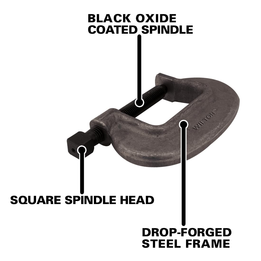 Wilton C-Clamp Brute Force, 6-7/16" Opening, 3-1/2" Throat, 27500 Lbs. Clamping Force (6 F.C.)