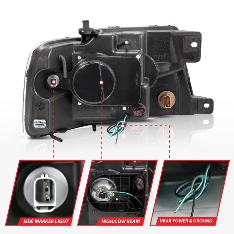 Projector Headlight Set ANZO USA w/U-Bar Halo-Chrome