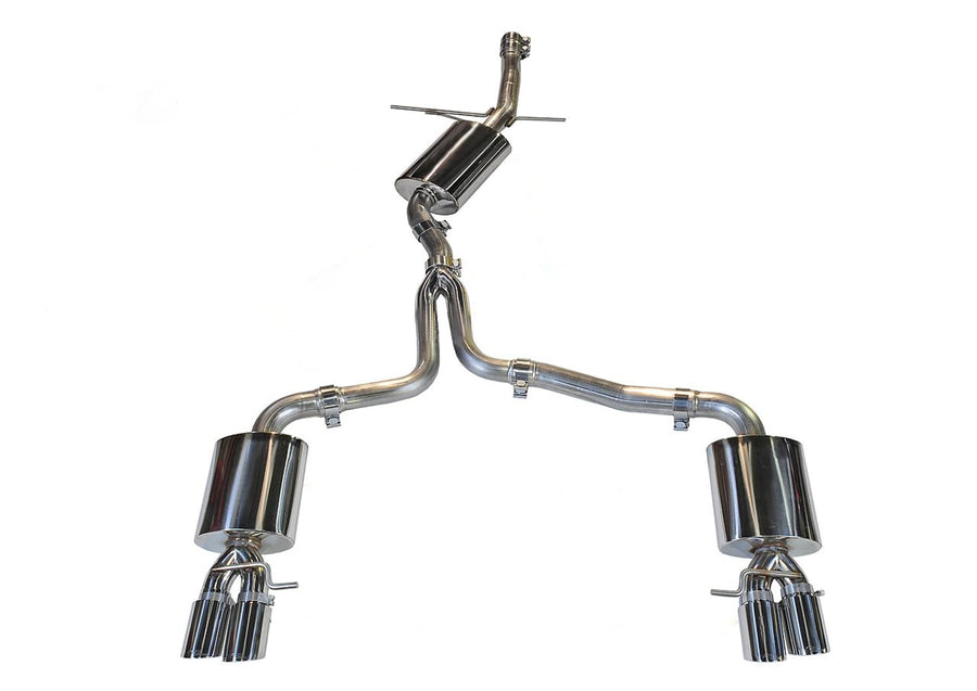 Audi B8 A4 AWE Tuning Touring Edition Exhaust - Quad Tip Polished Silver Tips - Does Not Fit Cabrio