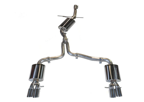 Audi B8 A4 AWE Tuning Touring Edition Exhaust - Quad Tip Polished Silver Tips - Does Not Fit Cabrio