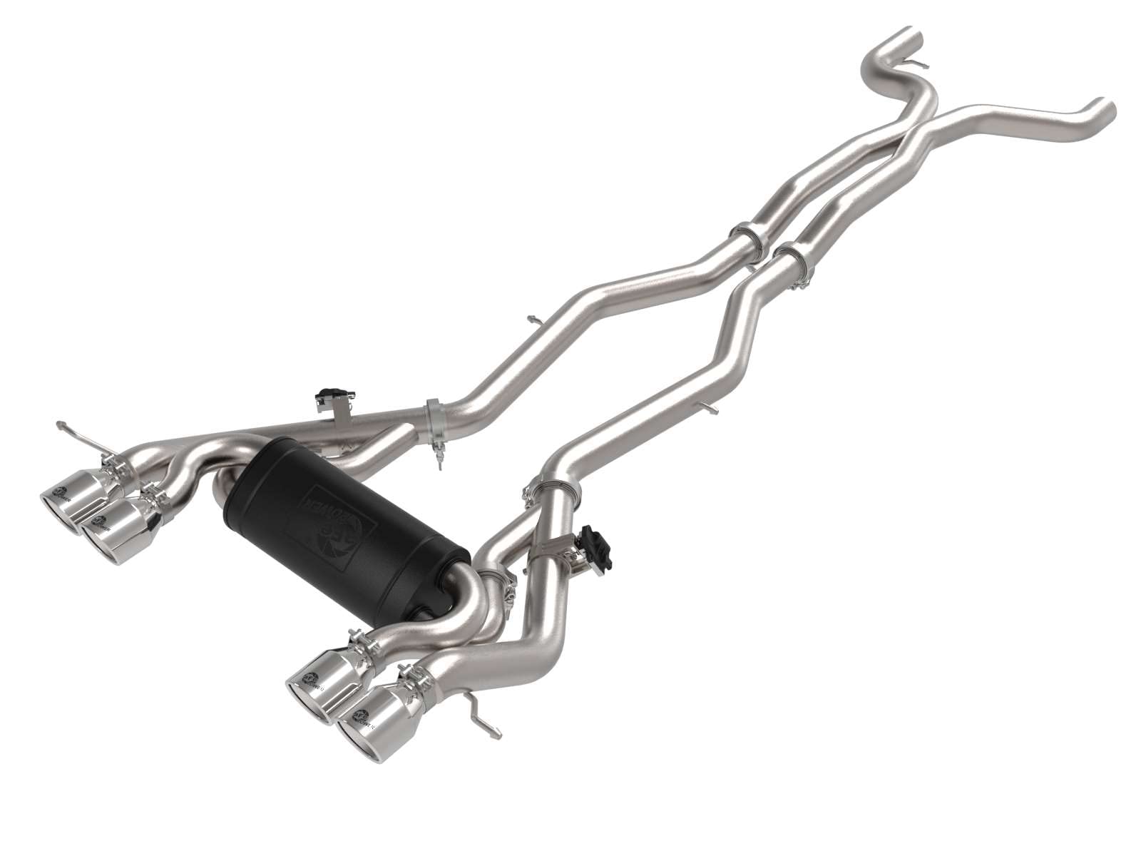 aFe Power 3 IN to 2-1/2 IN MACH Force-Xp Stainless Steel Cat-Back Exhaust System Polished Fit BMW M3/M4 (G80/82) 21-22 L6-3.0L (tt) S58 49-36351-P
