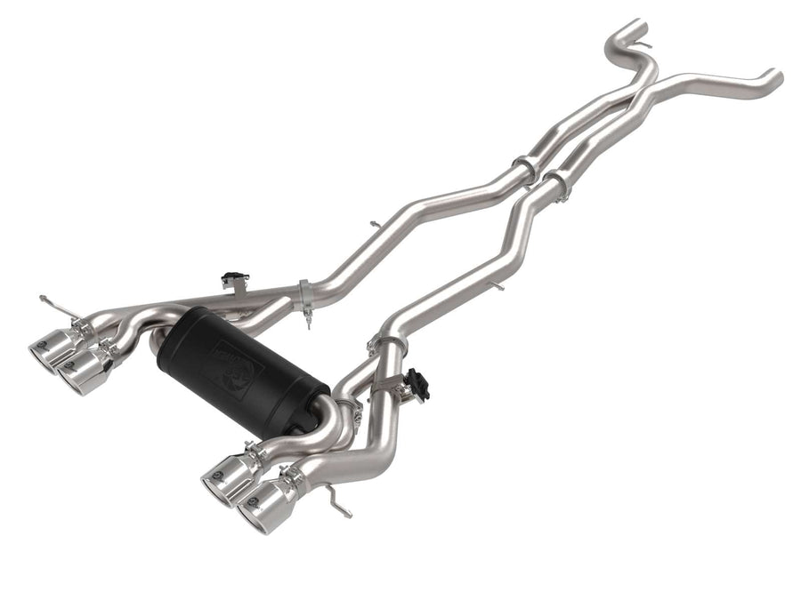 aFe Power 3 IN to 2-1/2 IN MACH Force-Xp Stainless Steel Cat-Back Exhaust System Polished Fit BMW M3/M4 (G80/82) 21-22 L6-3.0L (tt) S58 49-36351-P