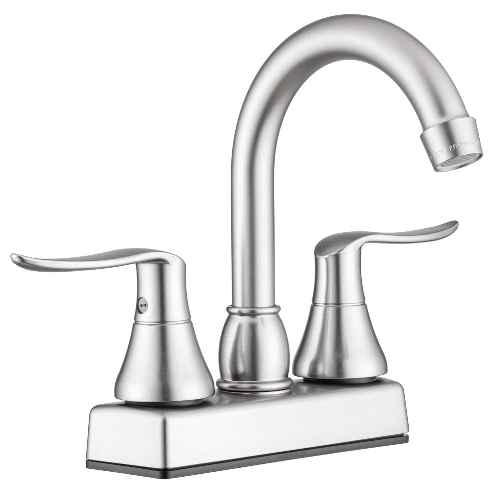 RV Swivel Bar Faucet Dura Faucet (DF-PB155LH-SN) with Classical Levers - Brushed Satin Nickel