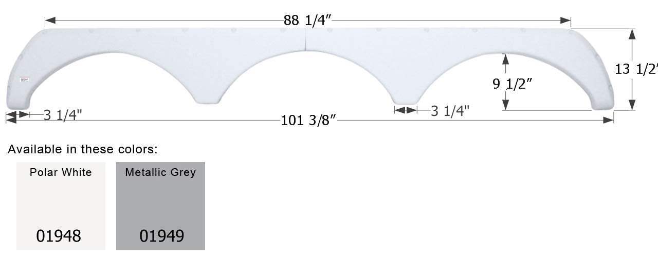 Triple Axle Fender Skirt ICON 01949 FS1948 for Thor - Metallic Gray