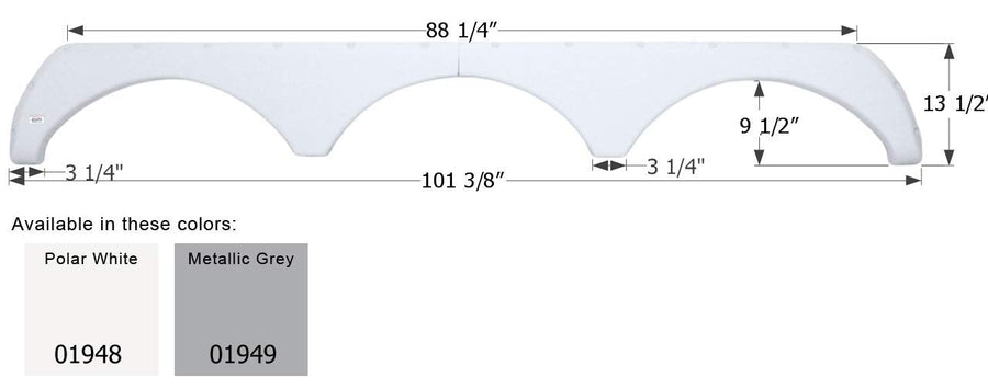 Triple Axle Fender Skirt ICON 01949 FS1948 for Thor - Metallic Gray