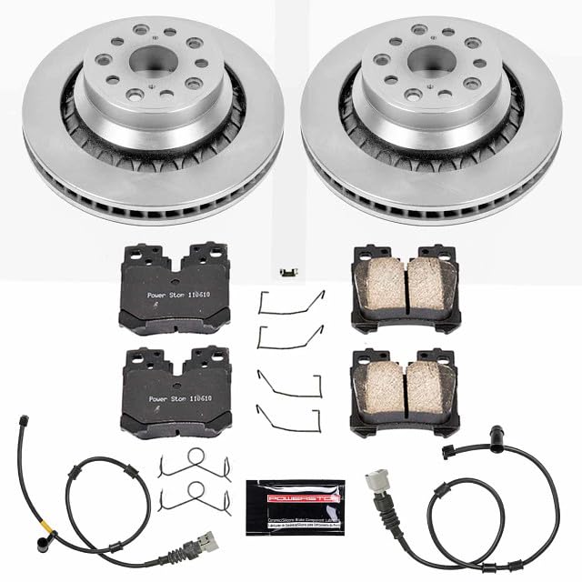 Power Stop KOE5841 Rear Replacement Brake Kit-OE Brake Rotors & Ceramic Brake Pads For Lexus LS460 2010-2017, Lexus LS600h 2010-2016 [Model Specific]