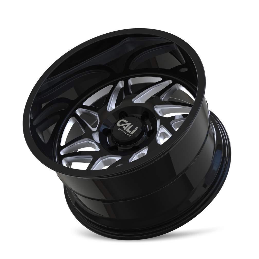 9112-2170BM CALI OFF-ROAD Gemini 9112 Gloss Black/Milled Spokes 20X10 8-170 -25mm 125.2mm