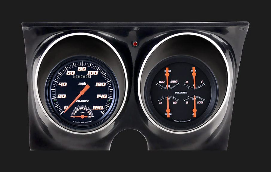 Classic Instruments Velocity Black CAM67VSB-LS Direct Fit Gauge Package LS Swap Compatible with 1967 Camaro