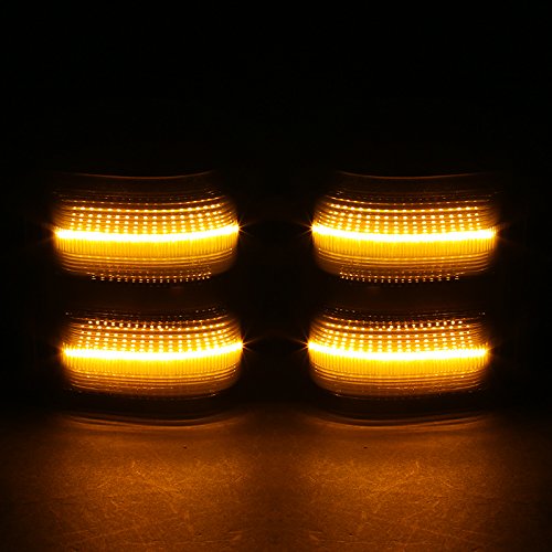 Spec-D Tuning Side Tow Mirror Smoke Led Signal Marker Lights Compatible with Ford F250 F350 F450 F550 Super Duty 2008-2016 L+R Pair Assembly