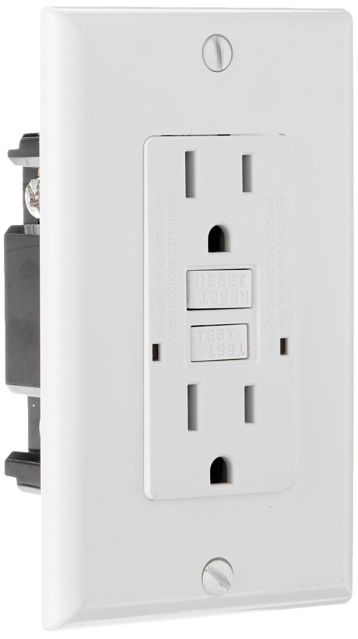 Dual GFCI Outlet S801, RV Designer with Cover Plate, White, AC Electrical