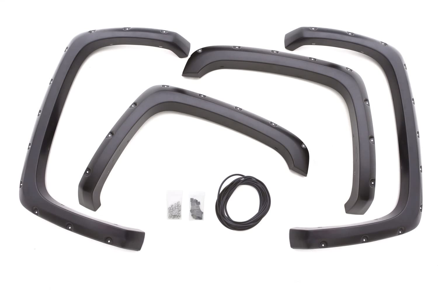 Lund Elite Series RX103S Black Rivet Style Standard Front and Rear Fender Flare - 4 Piece