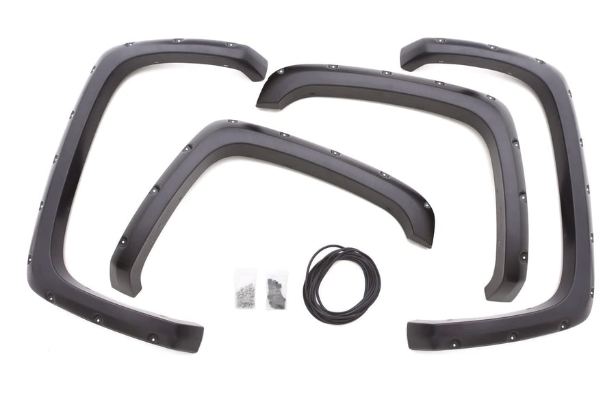 Lund Elite Series RX103S Black Rivet Style Standard Front and Rear Fender Flare - 4 Piece