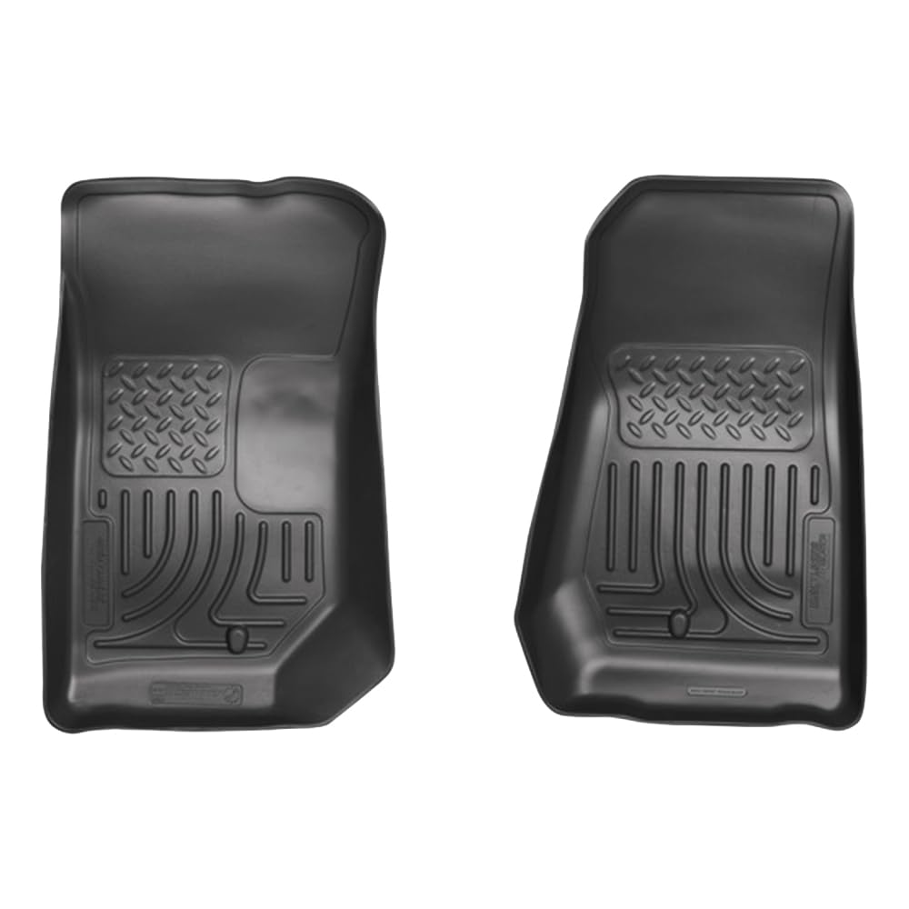 Weatherbeater Husky Liners Floor Mats | Fits 2007-2013 Jeep Wrangler JK | Front Row, 2-pc Black - 18021