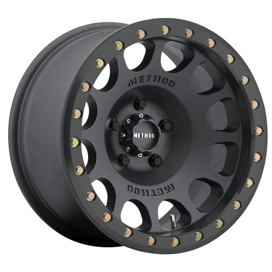Method Race Wheels 105 Matte Black Beadlock 17x9" 5x5", 38mm offset 3.5" Backspace, MR10579050538B