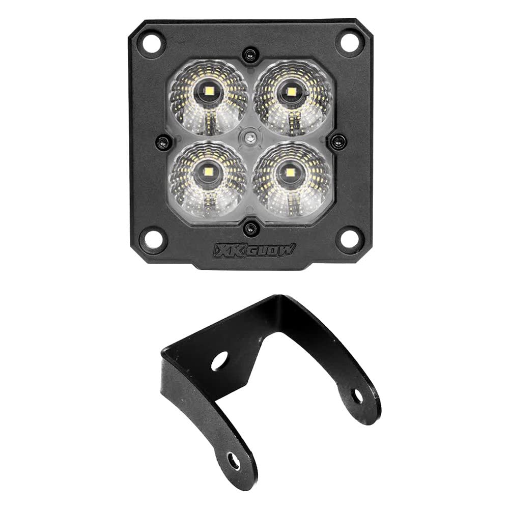 XKGLOW 1PC Flush Mount Cube Light Flood Beam SAE Bluetooth App Control