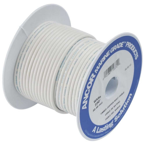 Marine Grade Ancor 108910 Electrical Primary Tinned Copper Boat Wiring (10-Gauge, White, 100-Feet)