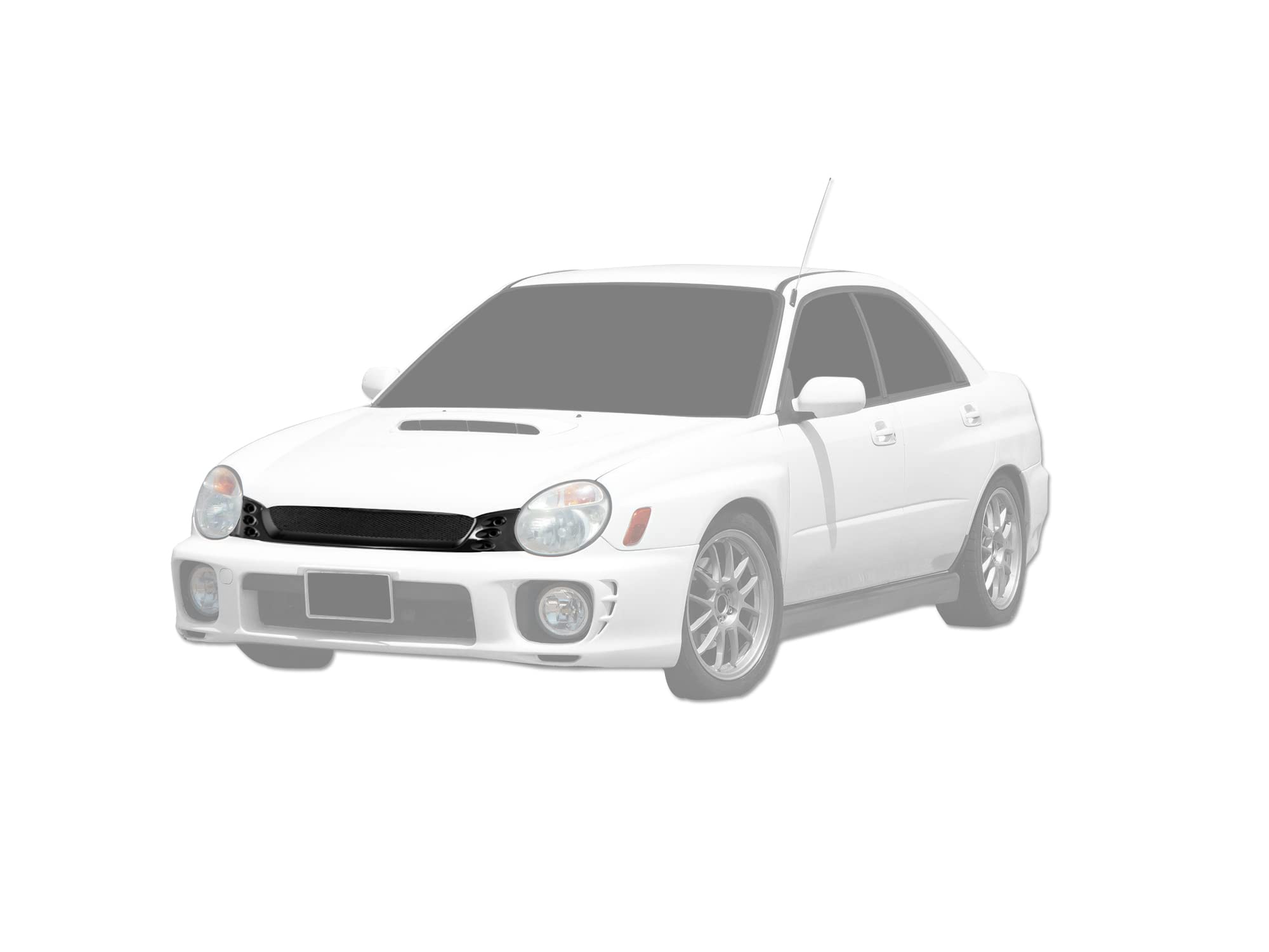 7150058 Armordillo USA Mesh Front Grill Grille - Gloss Black Fits 2002-2003 Subaru Impreza
